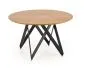 Stół MOZAMBIK 120x120 dąb/czarny okrągły do salonu | MIRAT. styl LOFT