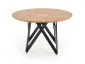 Stół MOZAMBIK 120x120 dąb/czarny okrągły do salonu | MIRAT. styl LOFT