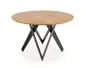 Stół MOZAMBIK 120x120 dąb/czarny okrągły do salonu | MIRAT. styl LOFT