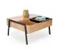 Stolik kawowy PODIUM 85x80 naturalny/czarny z unoszonym blatem | MIRAT. styl LOFT
