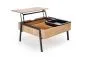 Stolik kawowy PODIUM 85x80 naturalny/czarny z unoszonym blatem | MIRAT. styl LOFT