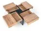 Stolik kawowy SEVILLA 100x100 dąb/czarny HALMAR | MIRAT. styl LOFT