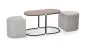 Ława PAMPA 88x43 orzech/czarna z szarymi pufami do salonu | MIRAT. styl LOFT