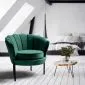 Fotel ANGELO ciemny zielony na metalowych czarnych nogach | MIRAT. styl GLAMOUR, LOFT