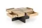 Stolik kawowy SEVILLA S 80x80 dąb craft/czarny z szufladami I sklep meblowy MIRAT. styl LOFT
