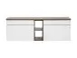 Szafka pod umywalkę ICONIC WHITE 60cm + ICONIC WHITE 60cm + SANTA FE OAK 81-01-A ryflowane fronty zestaw z blatem I sklep meblowy MIRAT. styl RYFLOWANY
