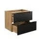 Szafka pod umywalkę LUXOR BLACK 82-70-2S 70cm dąb olejowany/czarna glamour I sklep meblowy MIRAT. styl GLAMOUR