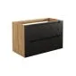 Szafka pod umywalkę LUXOR BLACK 82-90-2S 90cm dąb olejowany/czarna designerska I sklep meblowy MIRAT. styl GLAMOUR kolekcja LUXOR