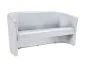 Biała trzyosobowa tapicerowana ekoskórą sofa do salonu TM-3
