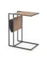 Stolik kawowy COMPACT 47x33 dąb/czarny z miejscem na gazety i książki | MIRAT. styl LOFT