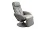 Nowoczesny popielaty fotel tapicerowany eco skórą rozkładany z funkcją relax do salonu Optima Halmar