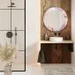 Lustro okrągłe MORENA PINK MARBLE 80cm różowe do salonu I sklep meblowy MIRAT.