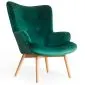 Fotel tapicerowany MOSS VELVET zielony | MIRAT styl SKANDYNAWSKI, VINTAGE