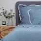 Komplet pościeli MOISES z bawełny w kolorze niebieskim | MIRAT styl VINTAGE