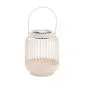 Lampion solarny FONAR metalowy ecru 12,5x12,5x11,5 cm | MIRAT