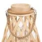 Lampion RADIANT pleciony z pojemnikiem na świece naturalny 35 cm | MIRAT