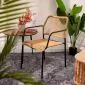 Krzesło plecione sznurkiem SOBREME czarne | MIRAT styl LOFT