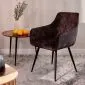 Krzesło tapicerowane SATORI brązowe z podłokietnikami |MIRAT styl LOFT