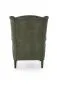 Fotel uszak HERMES oliwkowy na drewnianych nogach I sklep meblowy MIRAT.