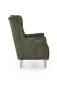 Fotel uszak HERMES oliwkowy na drewnianych nogach I sklep meblowy MIRAT.