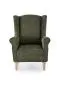 Fotel uszak HERMES oliwkowy na drewnianych nogach I sklep meblowy MIRAT.