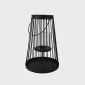 Lampion VERANO metalowa niska czarna 20x30 cm | MIRAT