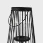 Lampion VERANO metalowa niska czarna 20x30 cm | MIRAT