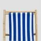 Leżak bambusowy MARE z podłokietnikami w biało niebieskie paski 139x60x11cm biały |MIRAT