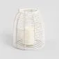 Lampion MODERN HAMPTONS ogrodowy ze świecą LED biały 19x21,5 cm | MIRAT