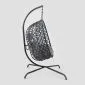 Huśtawka NIDO na metalowym stelażu 104x106x184 cm typu kokon czarny | MIRAT