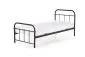 Łóżko LINDA 90x200 czarne metalowe jednoosobowe | MIRAT. styl LOFT
