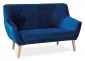 Granatowa sofa dwuosobowa tapicerowana aksamitem do salonu NORDIC 2 VELVET