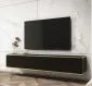 Szafka RTV KARL 3D 175cm wisząca/stojąca czarny mat loft I sklep meblowy MIRAT. styl GLAMOUR, LOFT, RYFLOWANY