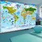 Fototapeta - Mapa świata dla dzieci-1