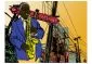 Fototapeta - Saxophonist in New York-2