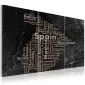 Obraz - Map of Spain on the blackboard - triptich-1