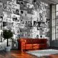 Fototapeta - Banksy - szary kolaż-1