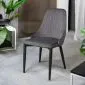 Krzesło tapicerowane LOUIS szare z przeszyciami | MIRAT styl LOFT