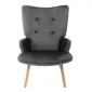 Fotel tapicerowany MOSS VELVET typu uszak szary | MIRAT styl SKANDYNAWSKI, VINTAGE