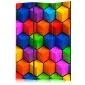 Parawan dwustronny 3D 135x172 cm 3-częściowy wielokolorowy | MIRAT.