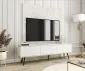 Szafka RTV KARL 3D 175cm wisząca/stojąca biały mat do salonu I sklep meblowy MIRAT. styl GLAMOUR, RYFLOWANY