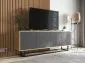 Szafka RTV NILA 3 150 dąb wotan/grafit mat z półkami | MIRAT. styl LOFT kolekcja NILA