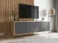 Szafka RTV NILA 4 150 dąb wotan/grafit mat z półkami | MIRAT. styl LOFT kolekcja NILA