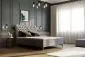 Łóżko kontynentalne BETAFO 160 granatowe velvet do sypialni | MIRAT. styl GLAMOUR
