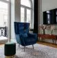 Fotel do salonu ARTI VELVET granatowy na drewnianych nogach | MIRAT. w stylu GLAMOUR kolekcja