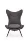 Fotel do salonu ATLANTIS antracytowy tapicerowany tkaniną na metalowych nogach | MIRAT. styl LOFT