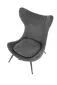 Fotel do salonu ATLANTIS antracytowy tapicerowany tkaniną na metalowych nogach | MIRAT. styl LOFT
