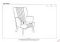 Fotel do salonu DELGADO VELVET granatowy z przeszyciami | MIRAT. styl LOFT