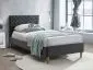Łóżko tapicerowane AZURRO VELVET szare jednosobowe 90x200 | MIRAT. w stylu GLAMOUR kolekcja AZURRO