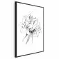Plakat Rysowane kwiaty 40x60 cm z ramą czarną bez marginesu | MIRAT.